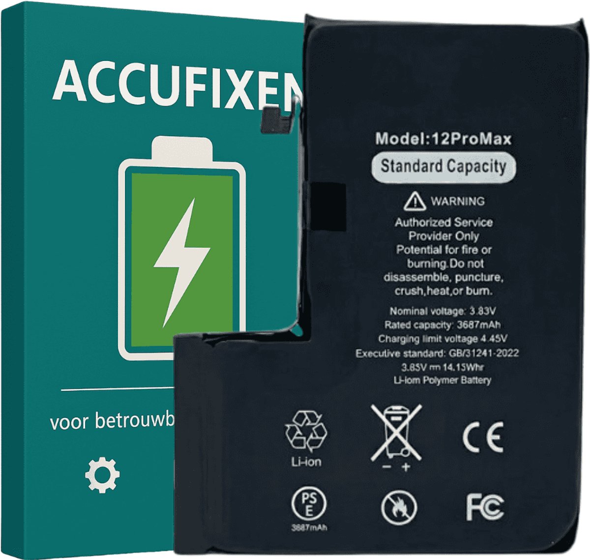 iPhone 12 Pro Max Batterij - voor Reparatie - A+ Kwaliteit - met Batterijsticker