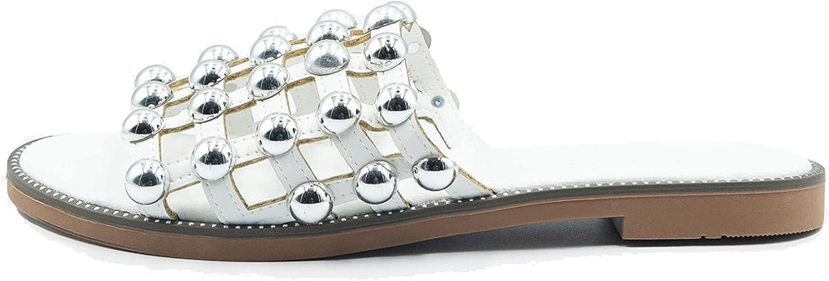 PU bezaaid Gekooide Slider Sandalen