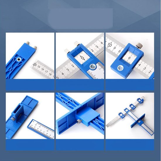 Hardware Jig Boorgids, Kast Handgreep Template Gereedschap Deuvel Jig Koolstofstaal Kast Hardware Jig Gereedschap Verstelbare Ponshoregel Boormal voor Deur Lade Handgrepen Trekt Knoppen — afbeelding 2