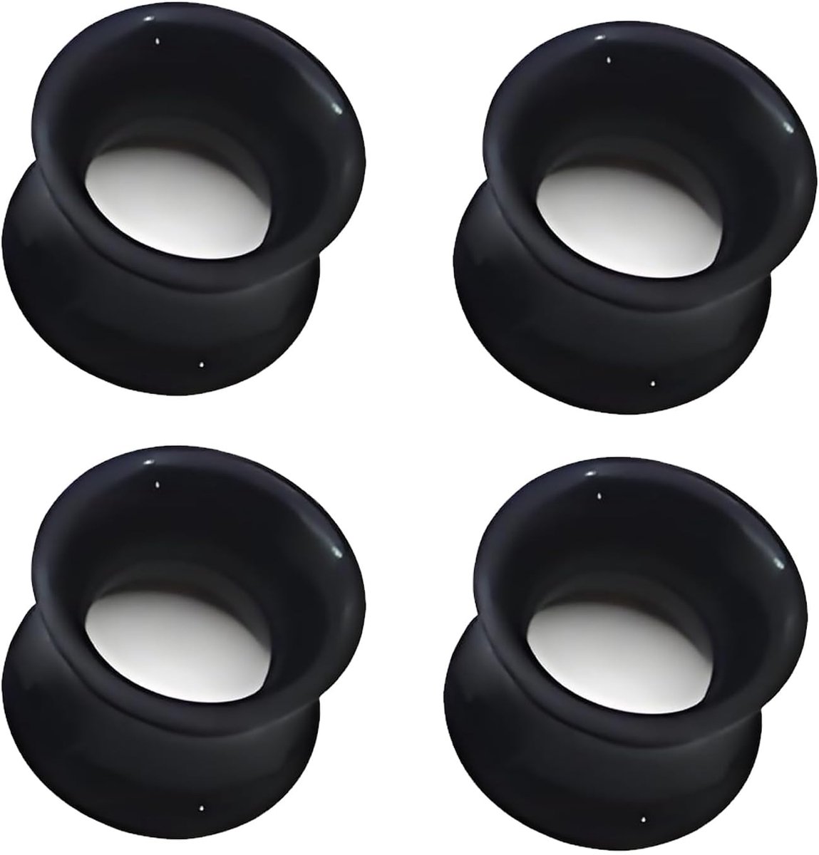 4 stuks siliconen oortunnels, uniseks, 10 mm, zwart