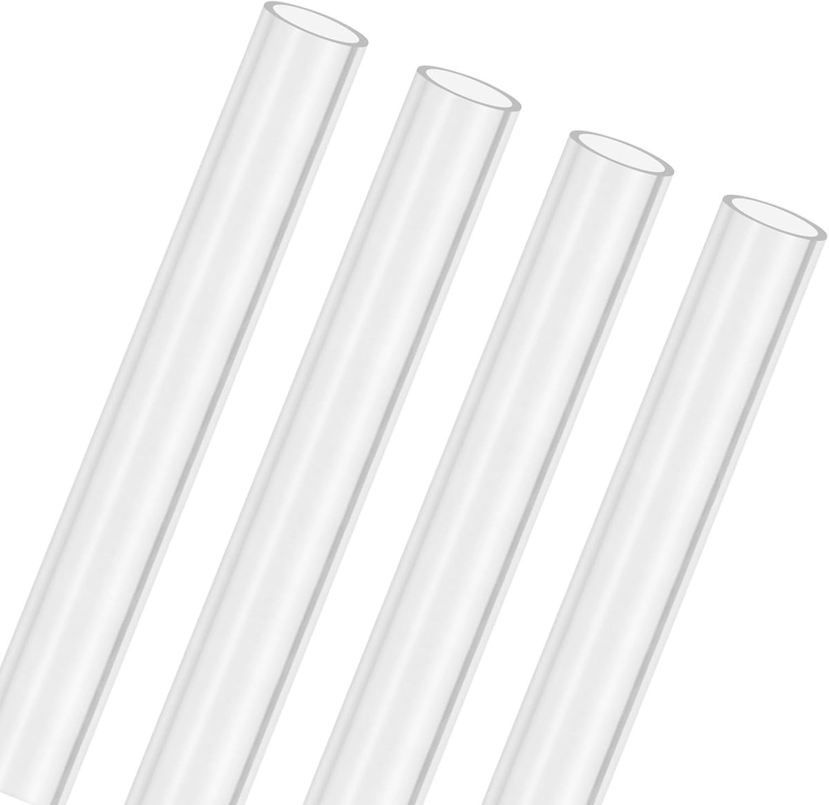 4-Pack Clear Stijve Acryl Pijp, 10mm [0.39"] ID x 12mm [0.47"] OD Plastic Ronde Buis voor Waterkoelingssysteem/Lampen/Fonteinen/Aquaria/Display Stand, Acryl Tubing [305mm/12IN]
