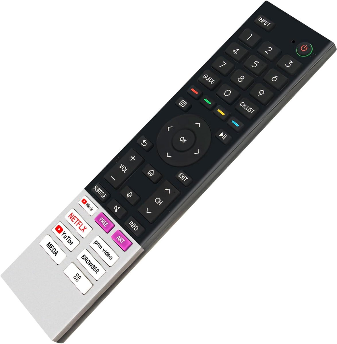 ERF3I82 Vervang de spraakafstandsbediening geschikt voor Hisense Smart TV ERF3I82 met Music Free Art Netflix Prime-Video YouTube Browser Media APPS Channel