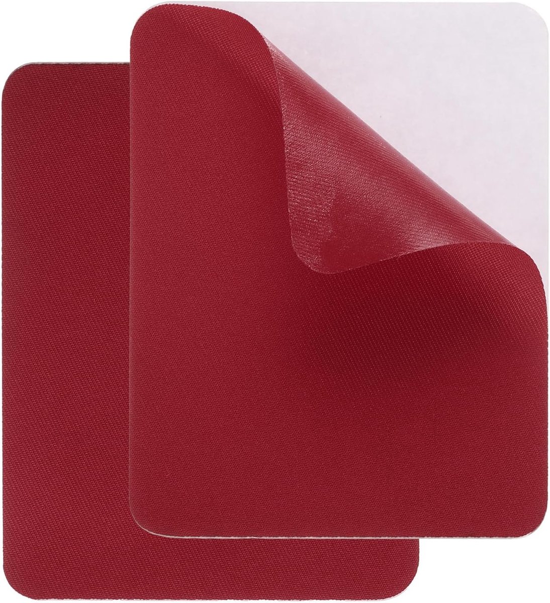 Zelfklevende reparatiepleisters, 9,5 x 12,5 cm, waterdichte keperstof, reparatiepleisters, plakband, wasbaar, reparatieset voor donsjassen, kleding, tenten, bordeauxrood, 2 stuks