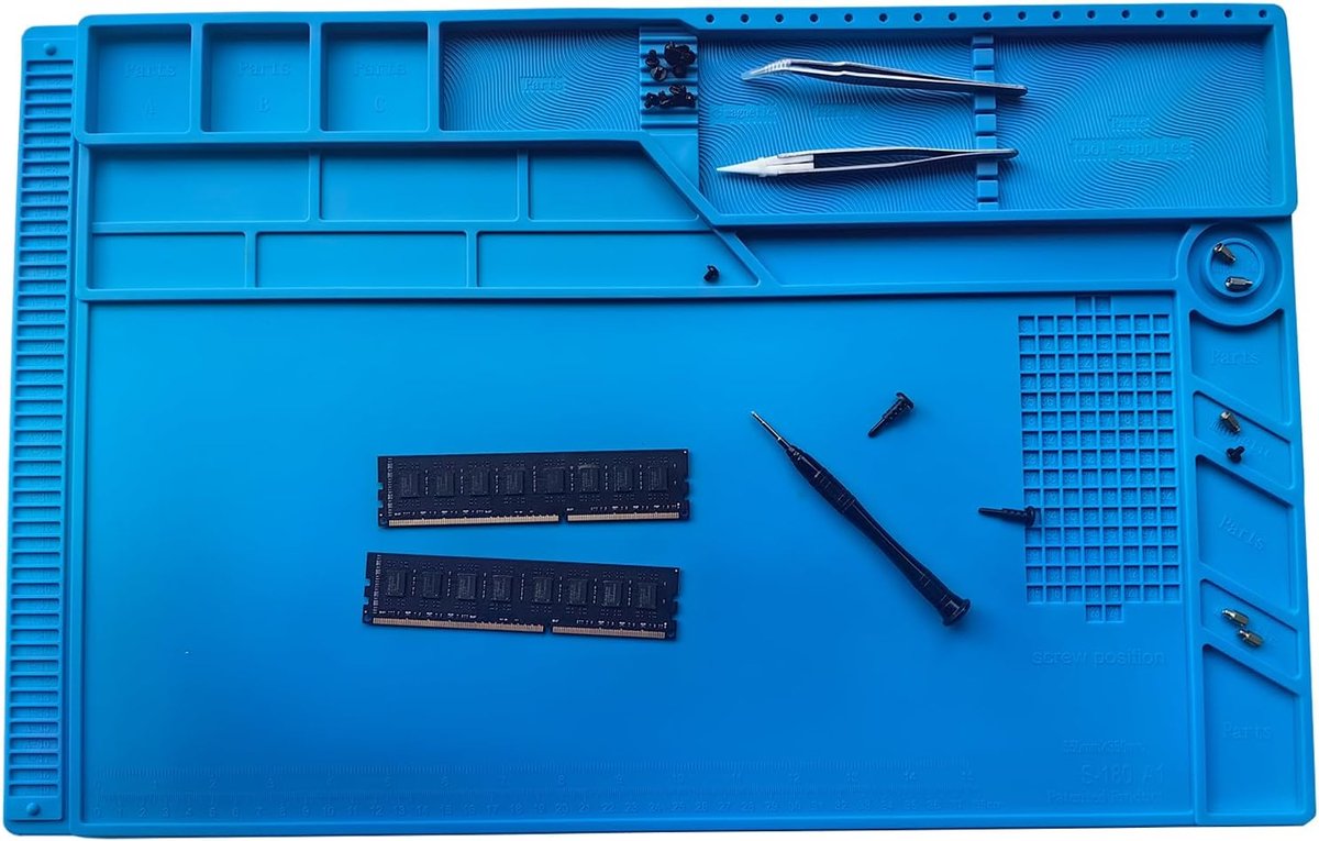 55 x 35 cm anti-statische hittebestendige siliconen vloermat voor soldeerbout, telefoon en computer reparatie, BGA soldeermatras E rubber hoge temperatuur