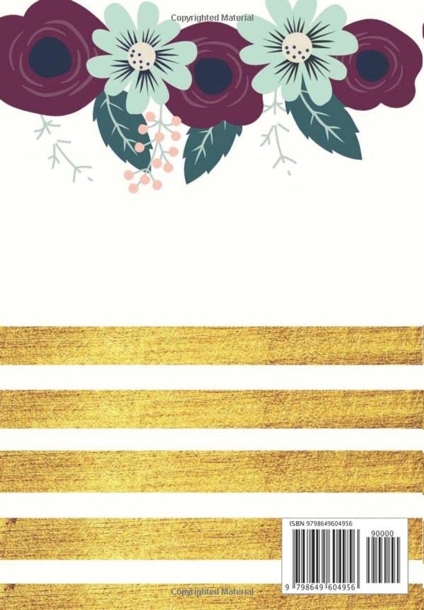 Floral and Gold Lined Journal for all your Notes and Lists