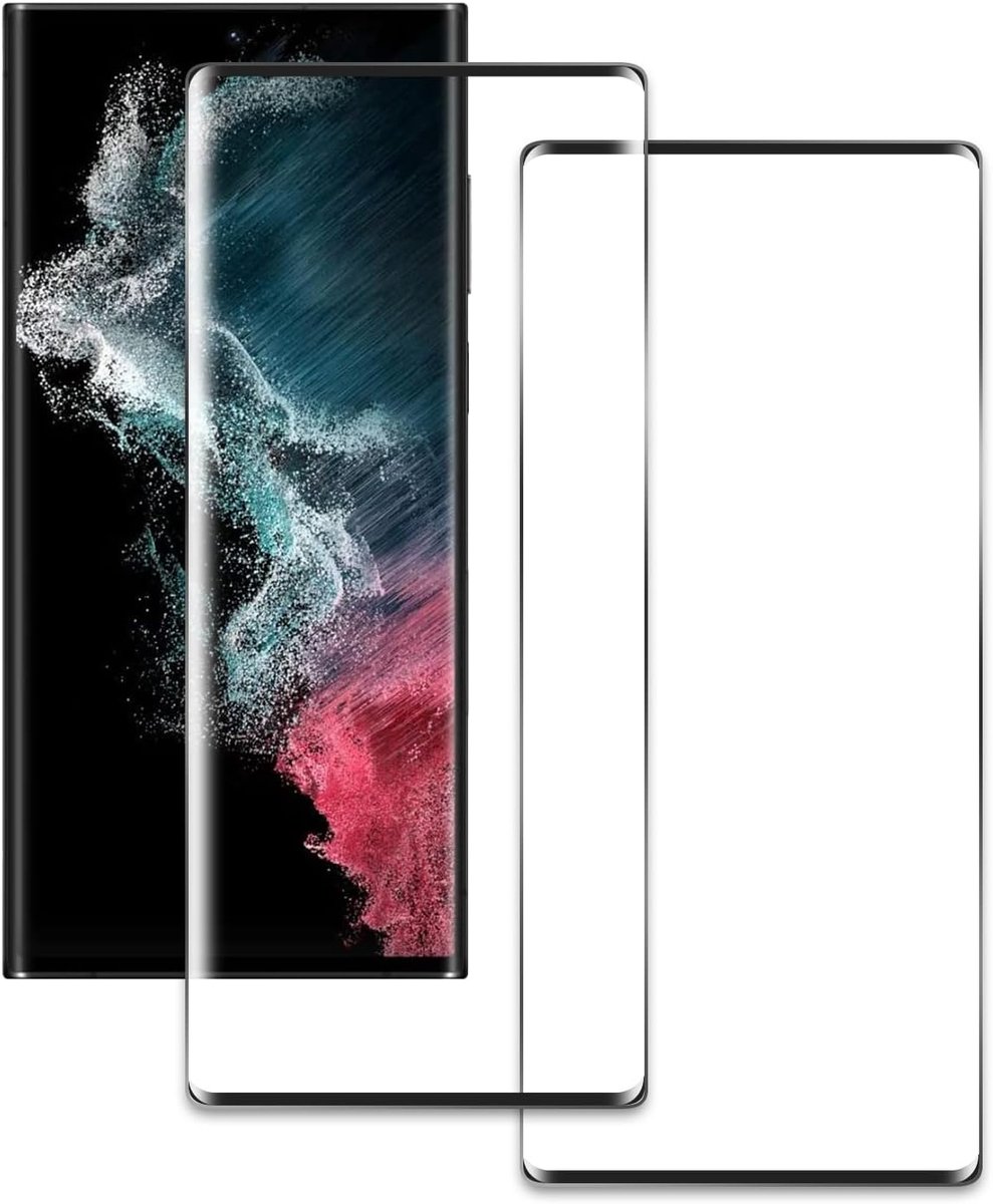 Pantser-beschermingsglas voor Samsung Galaxy S22 Ultra, 9H hardheid, displaybescherming, HD helder, anti-kras, 3D, anti-belletjes pantserfolie, beschermfolie, zonder luchtbellen