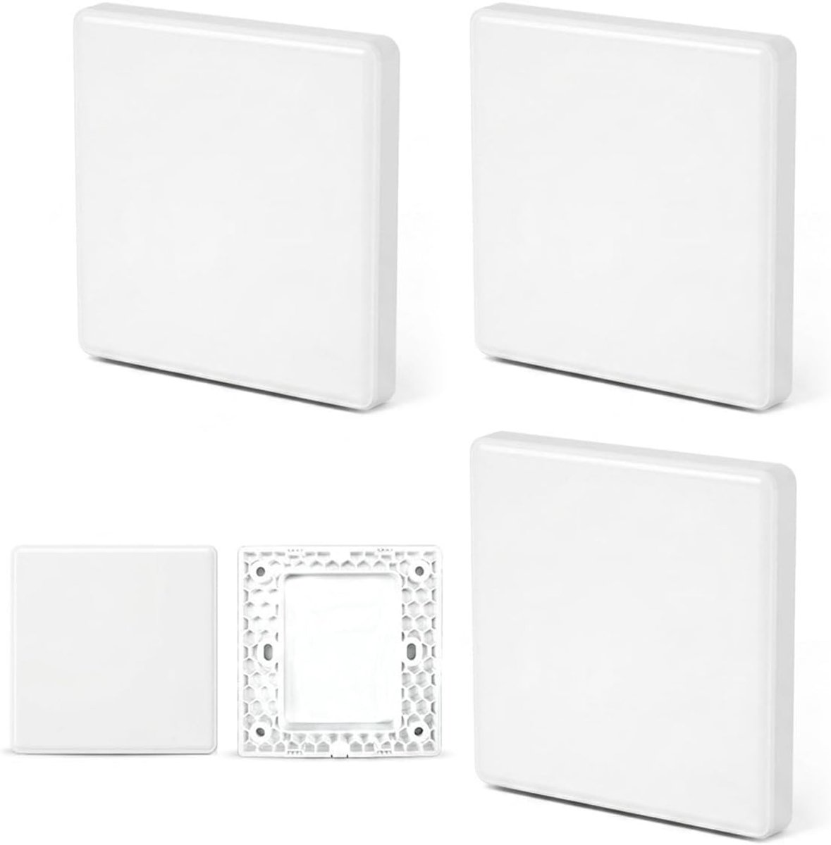 4 Stuks Blinde Afdekplaat voor Stopcontact en Schakelaar, 86x86mm Wit Kunststof, Afdekking voor Ongebruikte Openingen in Woonkamer Kantoor en Keuken