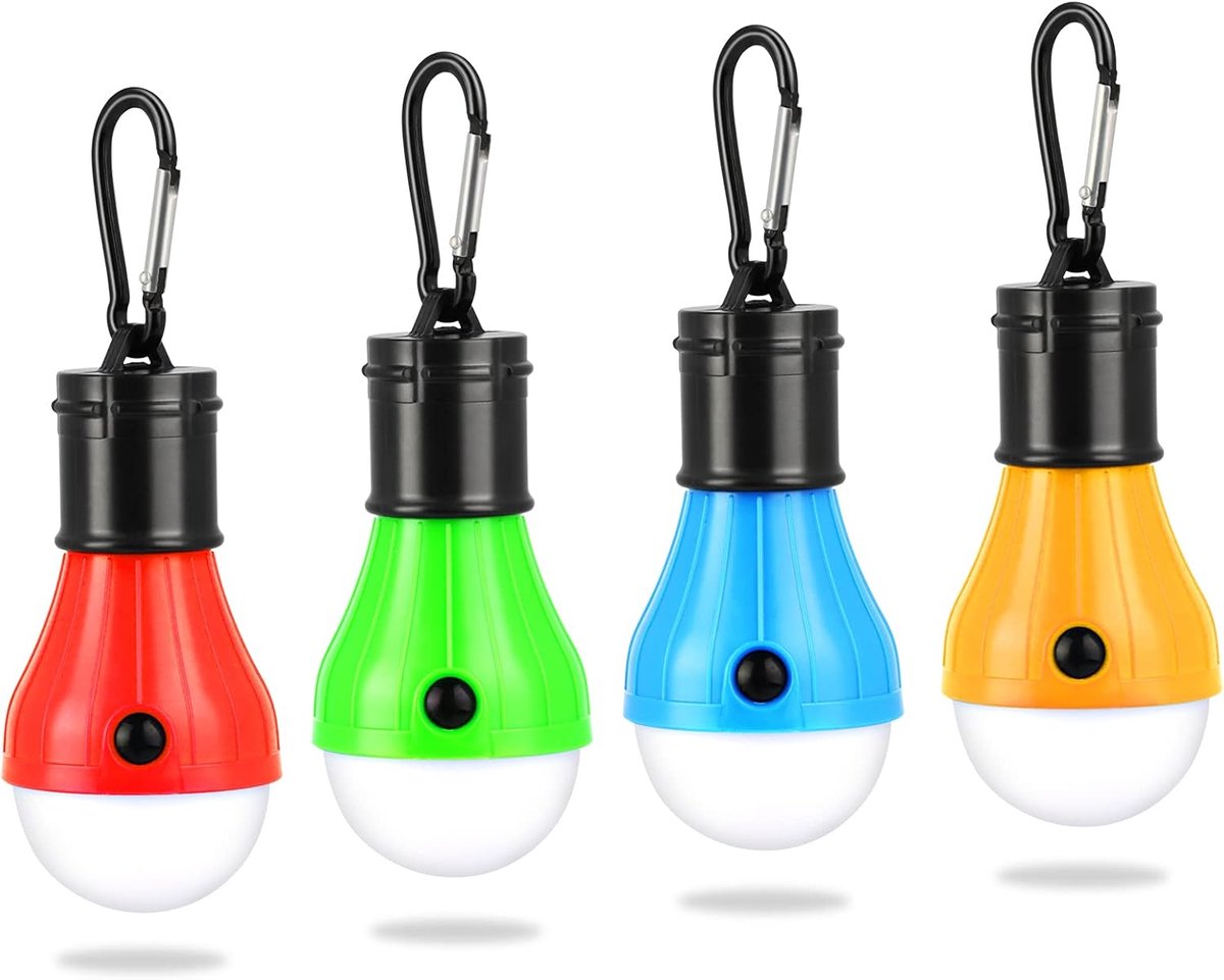 Campinglantaarn, 4 x LED Campinglantaarn Batterij-aangedreven Draagbare Tent Licht Waterdicht Noodverlichting voor Camping