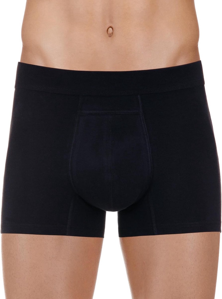 - Wasbaar en herbruikbaar urine-incontinentie katoenen boxershort ondergoed voor mannen (zwart, XL)