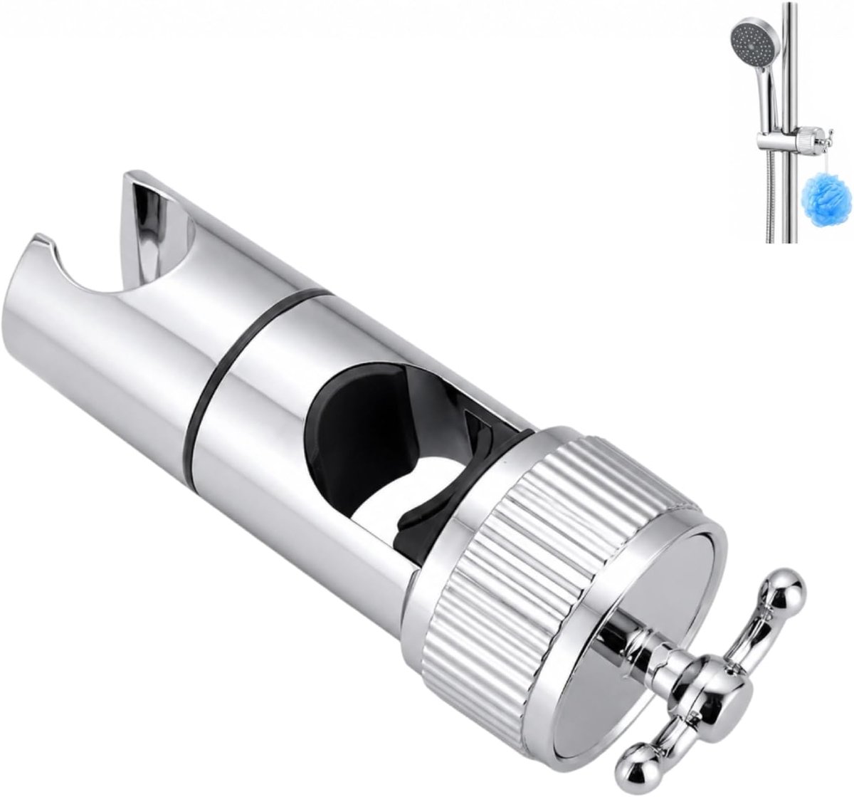 Douchekophouder, verstelbare houder voor douchekop 16-28 mm, vervanging met 2 haken, doucheaccessoires