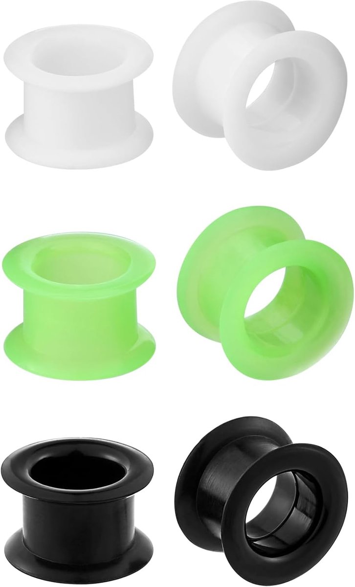 3 kleuren siliconen tunnel plugs oor expander 3-25 mm