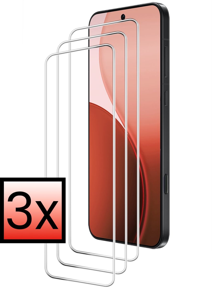 Screenprotector - 3 Stuks - Geschikt voor Oppo Reno 14 - Extra Sterk - Beschermglas - Gehard Glas - Tempered Glass - Screen Protector - Bescherm Cover