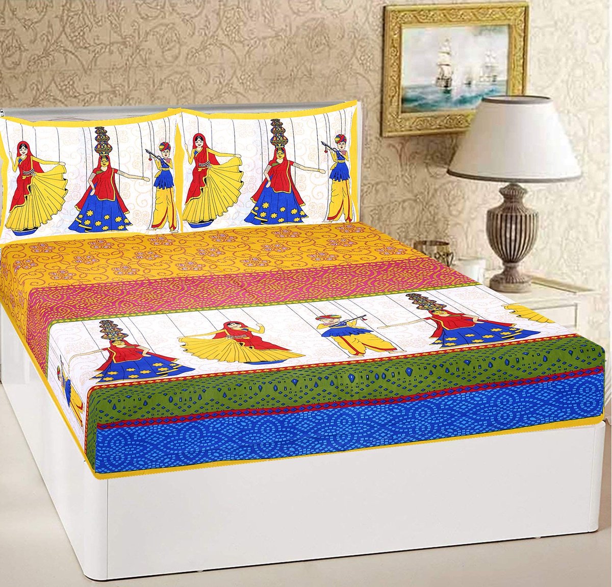 Elzusha - 100% Katoenen Tweepersoonsbed Laken met 2 Kussenslopen