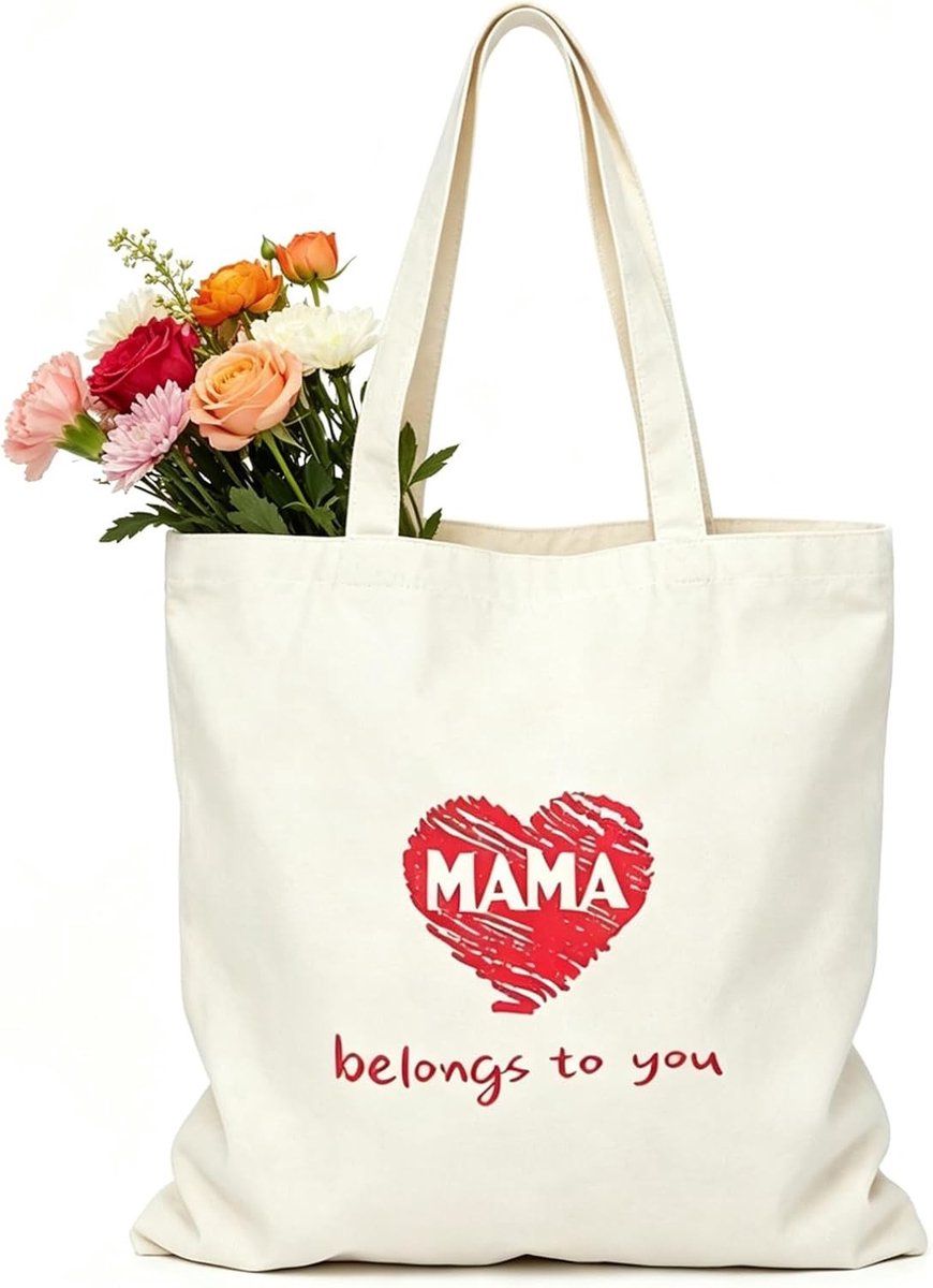 Persoonlijke Herbruikbare Tote Bag als Cadeau voor Moeder of Grootmoeder, Ideaal voor Verjaardagen en Winkelen