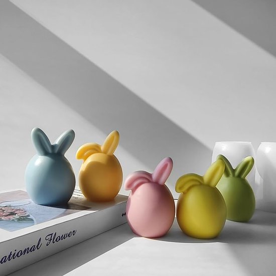 Gietvormen voor Pasen, 2 stuks, siliconen vormen, kaarsen, 3D, haas, siliconen kaarsvormen, gietvormen, 3D-kaarsvormen, 3D-siliconenvormen, epoxyhars, haas voor kaarsen, zeep — afbeelding 4