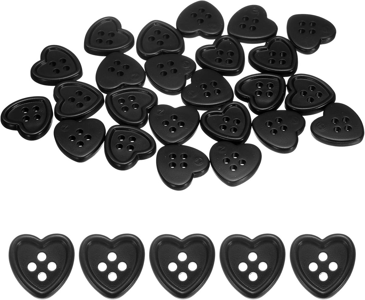 Knopen 15 mm 5/8" 4-gaats breiknopen voor kleding, kleding, breien, handwerk, decoratie, zwart