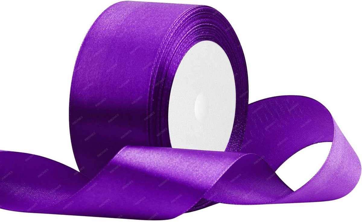 Lint, paars, 40 mm x 22 meter, stevige stoffen linten voor geschenkverpakkingen, boeketten, kunsthandwerk en bruiloftsfeestdecoratie