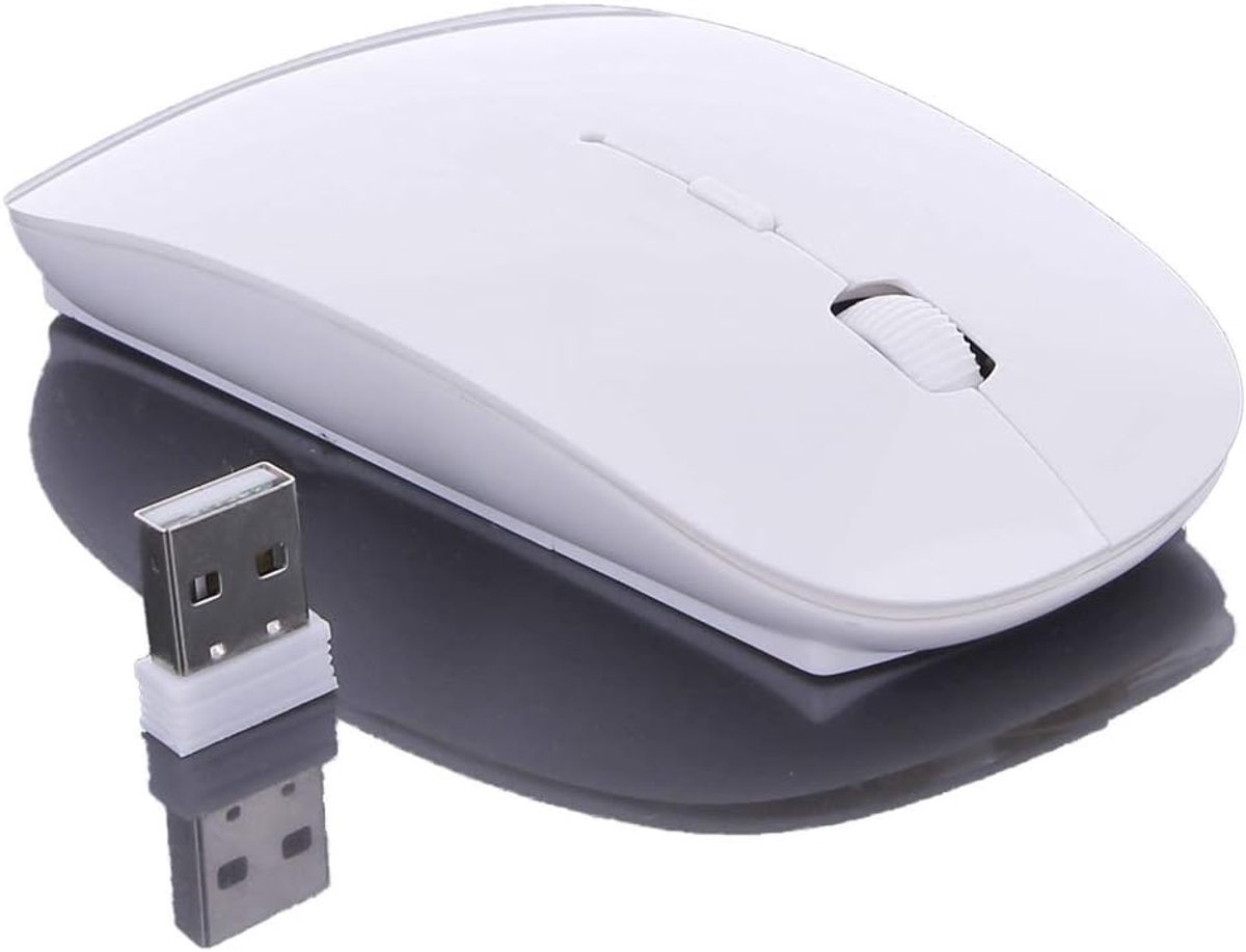 Muis Slimline Mac-ontwerp met glanzende witte afwerking