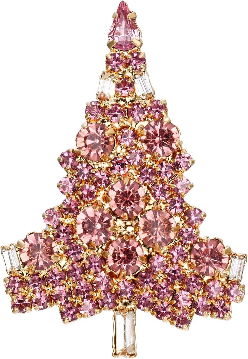 Oostenrijkse kristallen winterbestendige kerstboom broche zee blauwe zilverkleur, Kristal