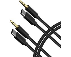 Type C audiokabel voor Soundcore Space One Pro/One/Q45/Q11i, H30i, Life Q35/Q30/Q20/2 Neo, Space NC, USB-C naar 3,5 mm TRS vervangende AUX-kabel (3,3ft/1m, 2 stuks)