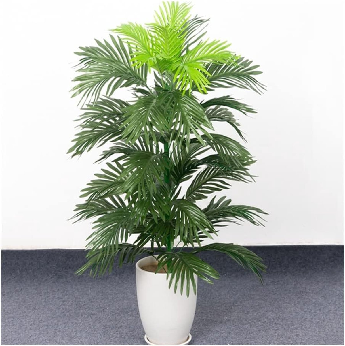 90 cm tropische palmboom grote kunstmatige planten nep monstera zijden palm bladeren grote kokospalm zonder pot for thuis tuin decor Kunstplant (Color : B, Grootte : 80cm 30 leaves)