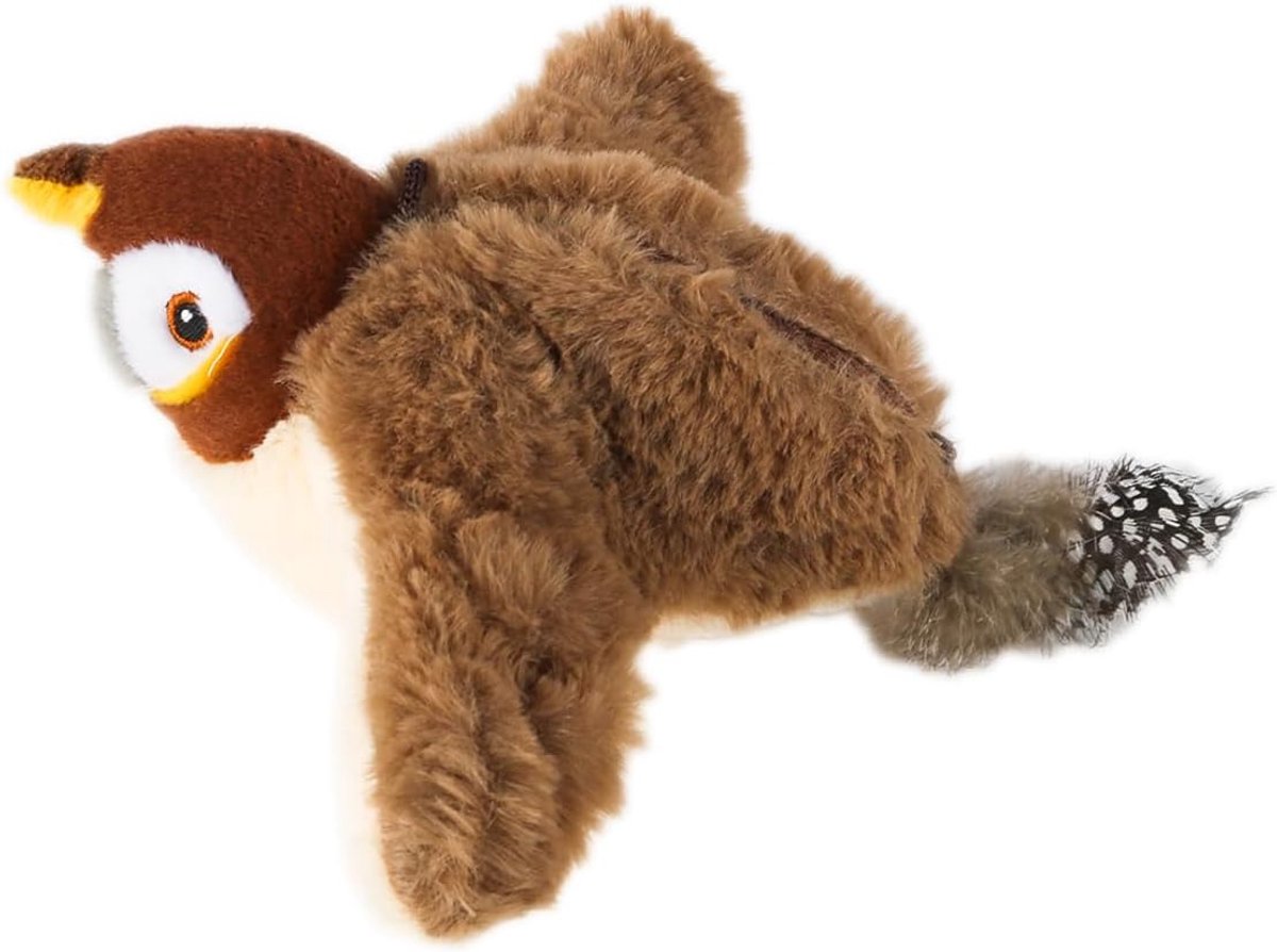 Elektrische gesimuleerde vogel Vrouwelijke vliegende vogel voor kat Vliegende vogel voor kat Verwijderbare pluchen vogelsimulatie met USB-opladen met vleugels