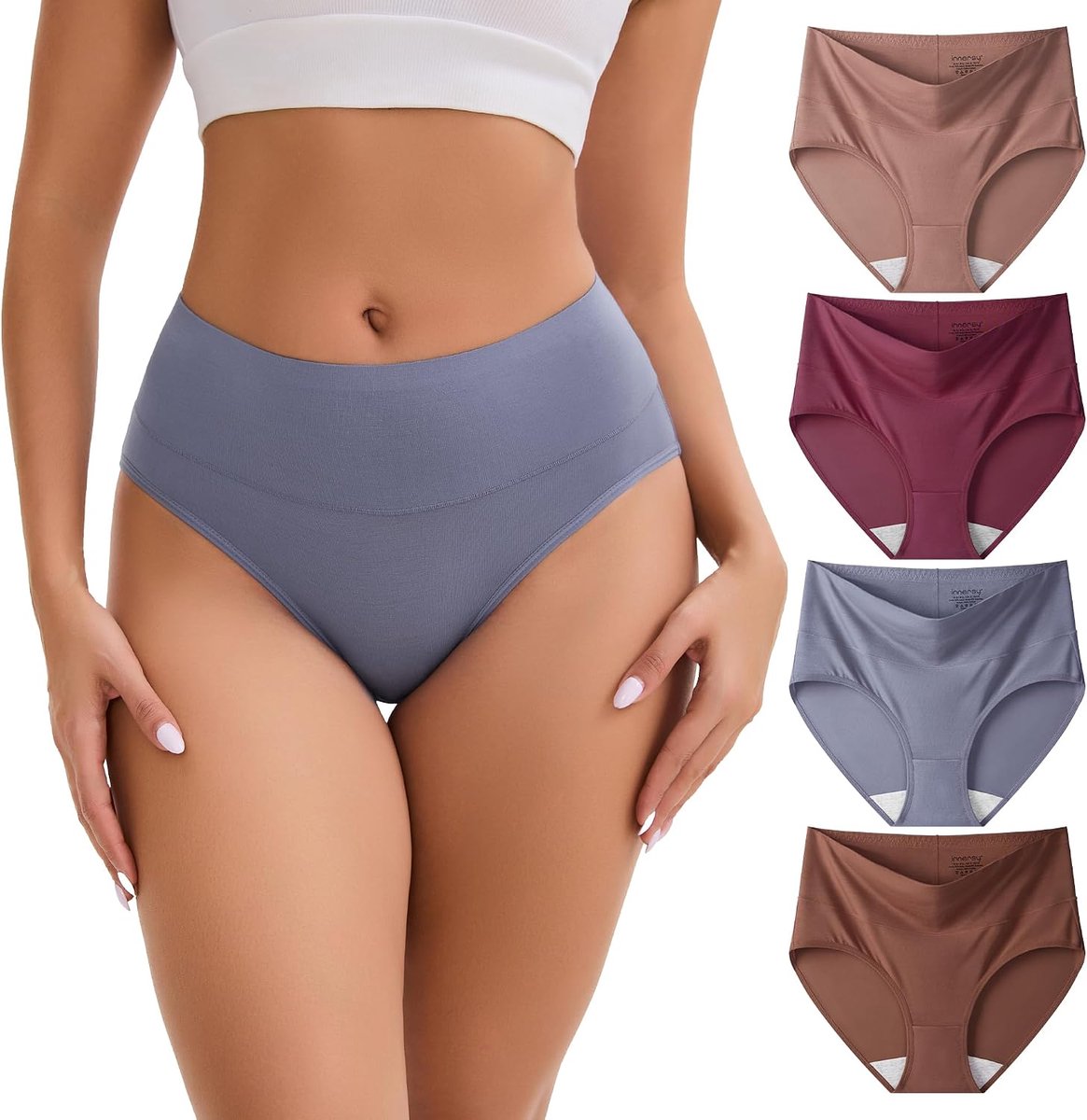 Onderbroeken voor dames, hoge taille, elastische modal, ondergoed, panty's, microvezel, 4 stuks