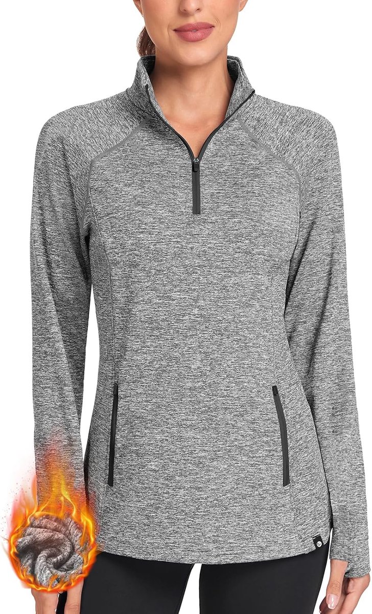 Dames fleece pullover opstaande kraag hoodie met 1/4 rits pullover sweatshirt lange mouwen bovenstuk trui voor herfst winter