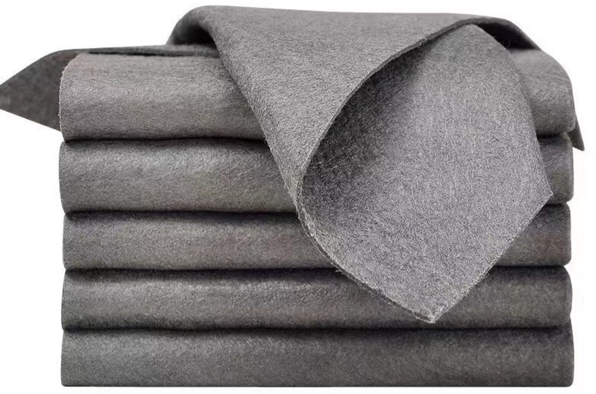 COVREO Microfiber schoonmaakdoek 30 x 40 cm grijs, 5-delig herbruikbaar