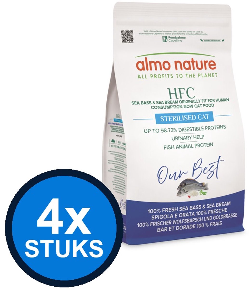 Almo Nature Almo Nature HFC our best cat adult zeebaars&zeebrasem 1,2kg