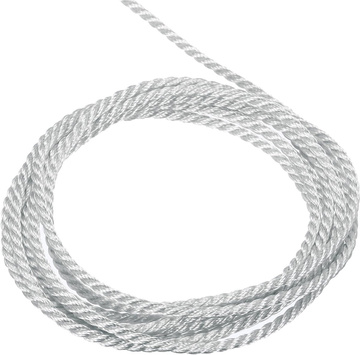 Kordelband 1mm x 5m, Polypropeen, 3-strengs, Silbergrau