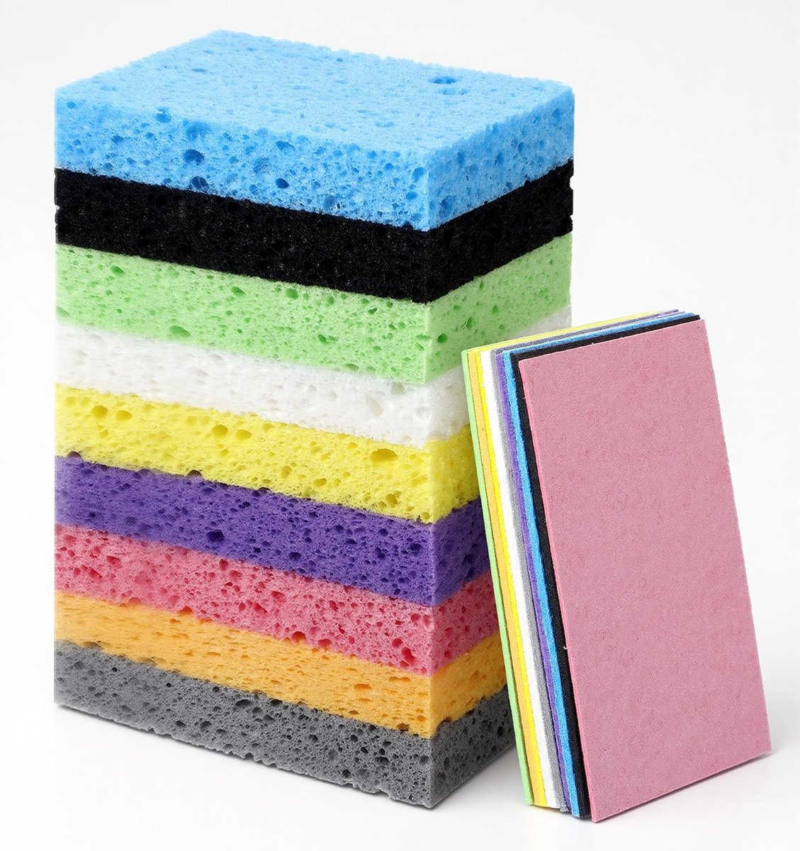 SolidKeus - Set van 9 Gecomprimeerde Cellulose Afwas Sponsen voor Keuken en Badkamer
