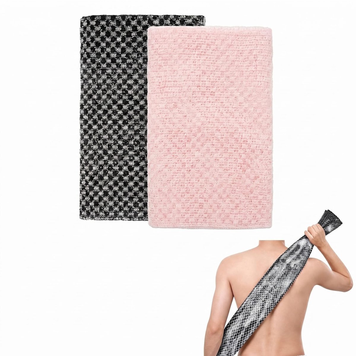 SolidKeus - Set van 2 Peeling Douchehanddoeken voor Effectieve Huidverzorging