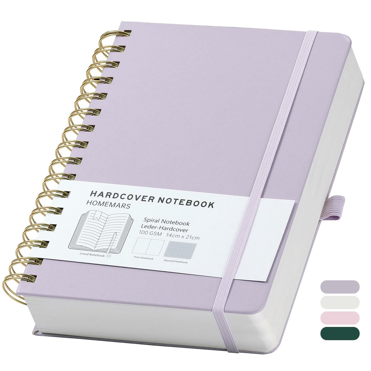 SolidKeus - Spiral Notebook met 300 Lege Pagina's in Paars