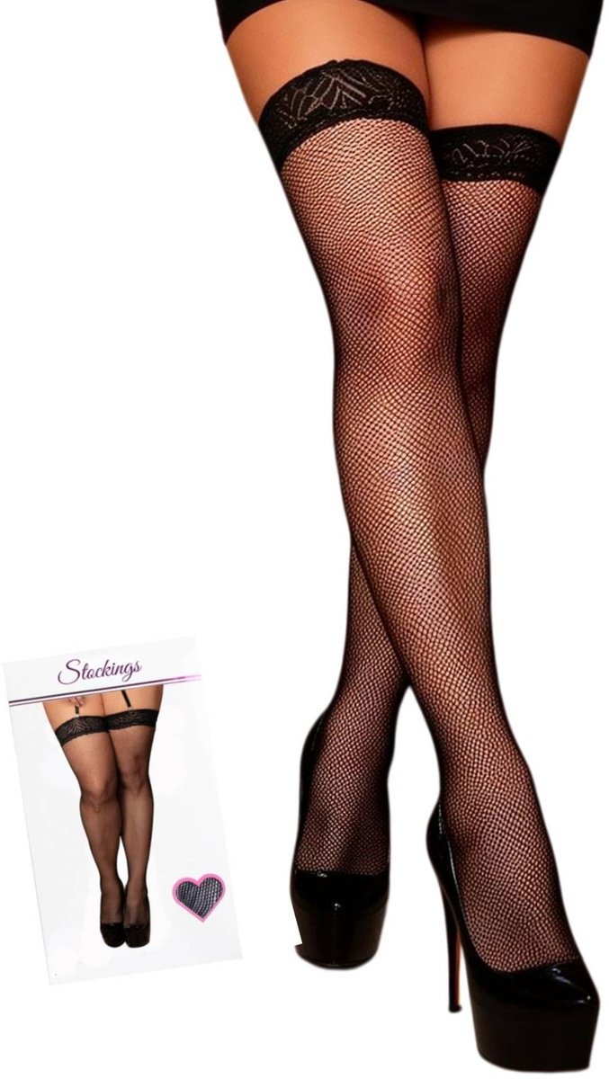 SolidKeus - Sexy Vissennet Kousen voor Vrouwen met Zelfklevende Rand