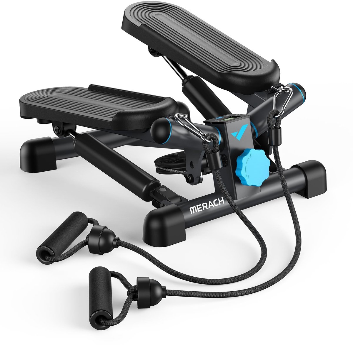 SolidKeus - 2-in-1 Mini Stepper met LCD Monitor en Power Ropes