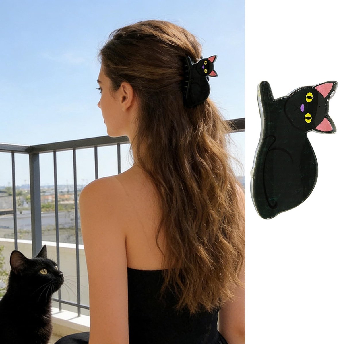 SolidKeus - Schattige Zwarte Katten Haarspelden