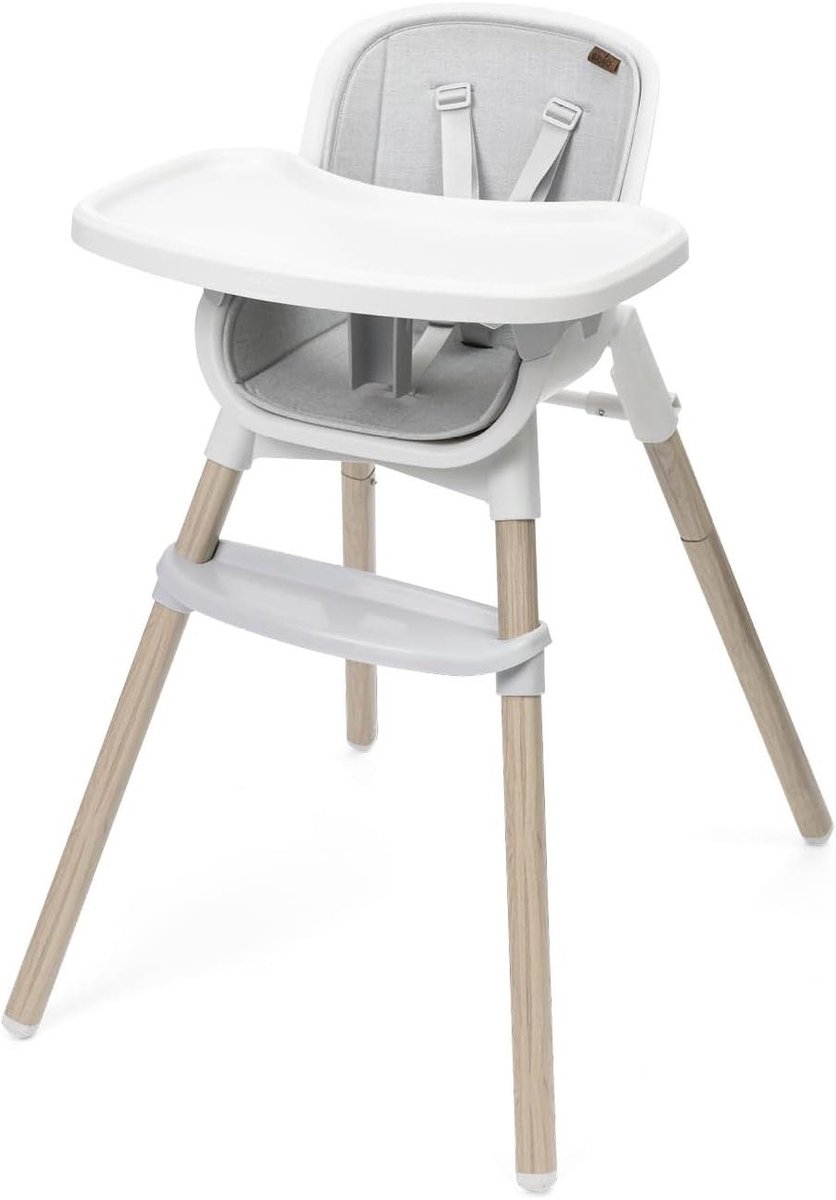 Kinderstoel - Eetstoel baby - Veilig eten - Groei mee met kind - Tot 40 kg - Grijs