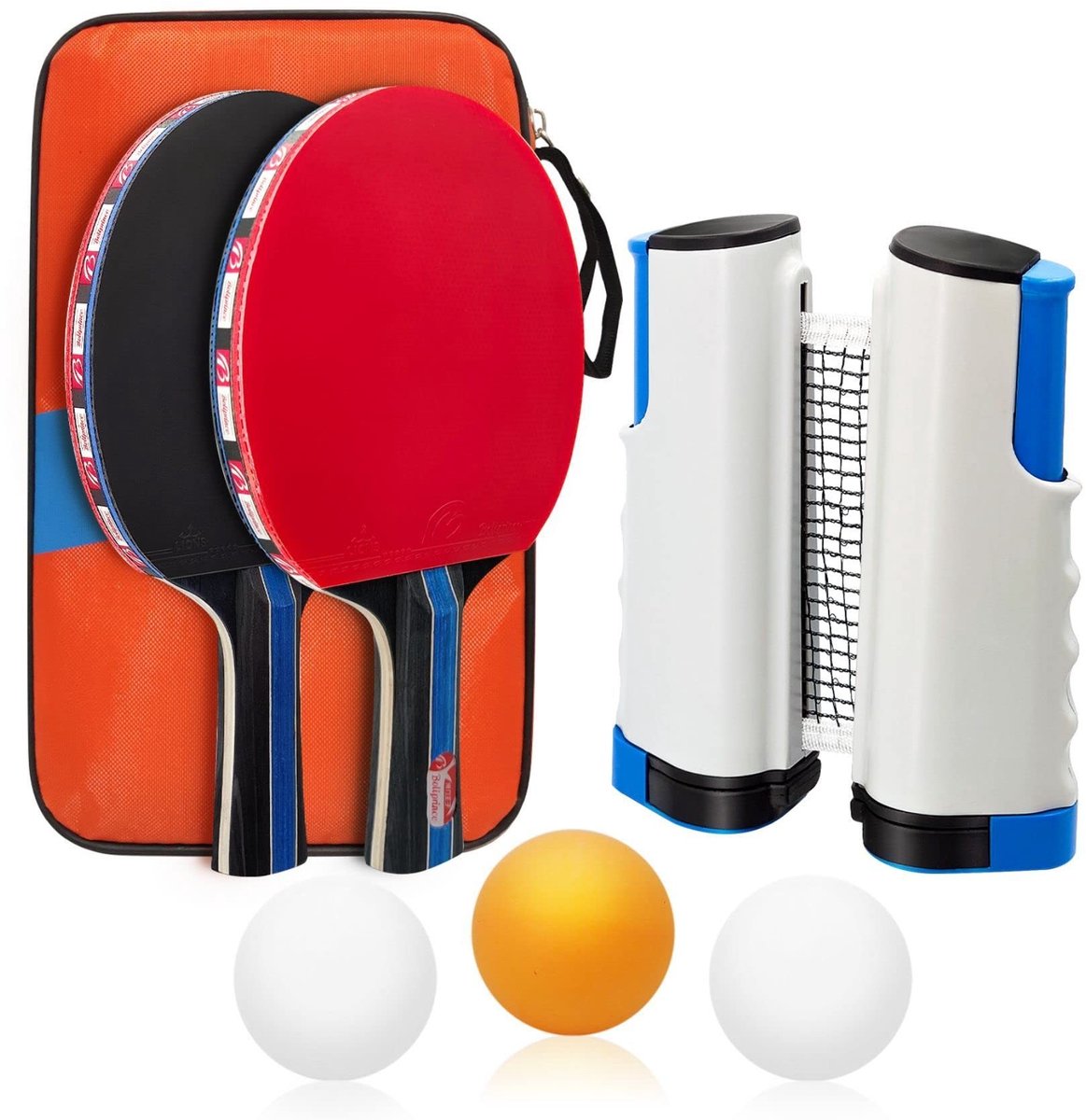 SolidKeus - Tafeltennisracket Set met Batjes, Ballen en Opbergtas