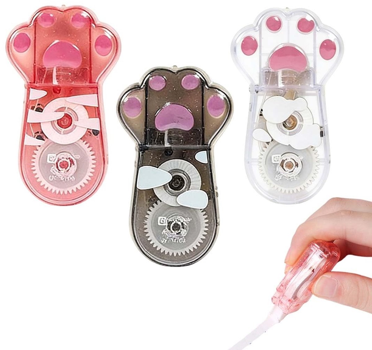 SolidKeus - Set van 3 Kleurige Correctietape met Kattenpatroon