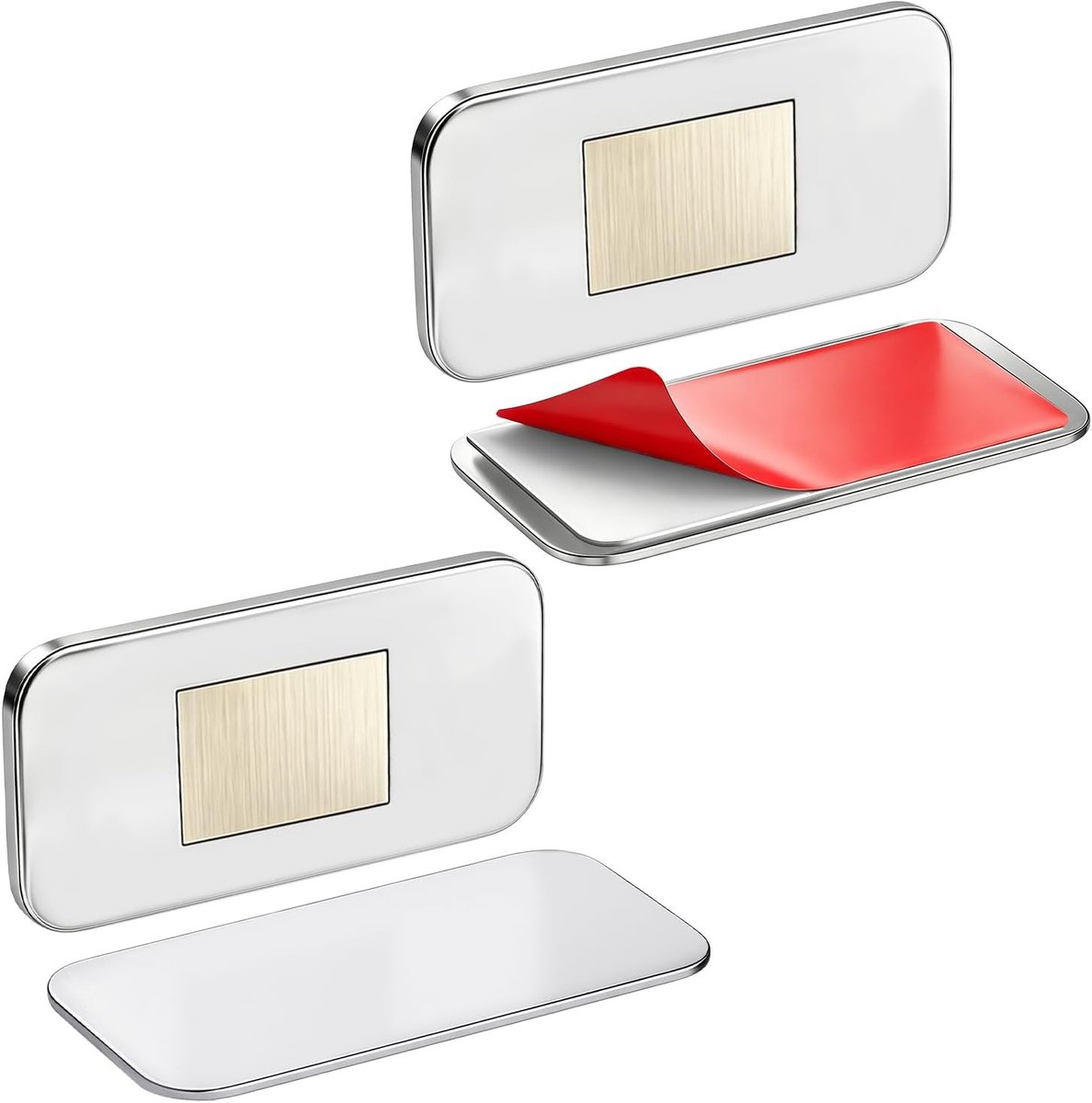 2 paar magnetische deurvangers, zonder boren, kastdeurmagneten, zelfklevend, ultradunne lademagneten voor kledingkast, keukenkast, badkamerkast, opbergkast en kantoorkast