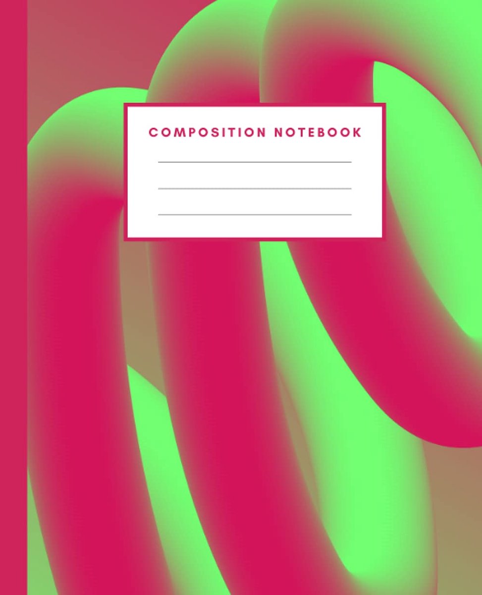 Notebook: A uniquely designed notebook. The pink and green swirl notebook cover makes it a cute pink notebook for high school girls. 100 pages (50 sheets), 7.5” x 9.25”