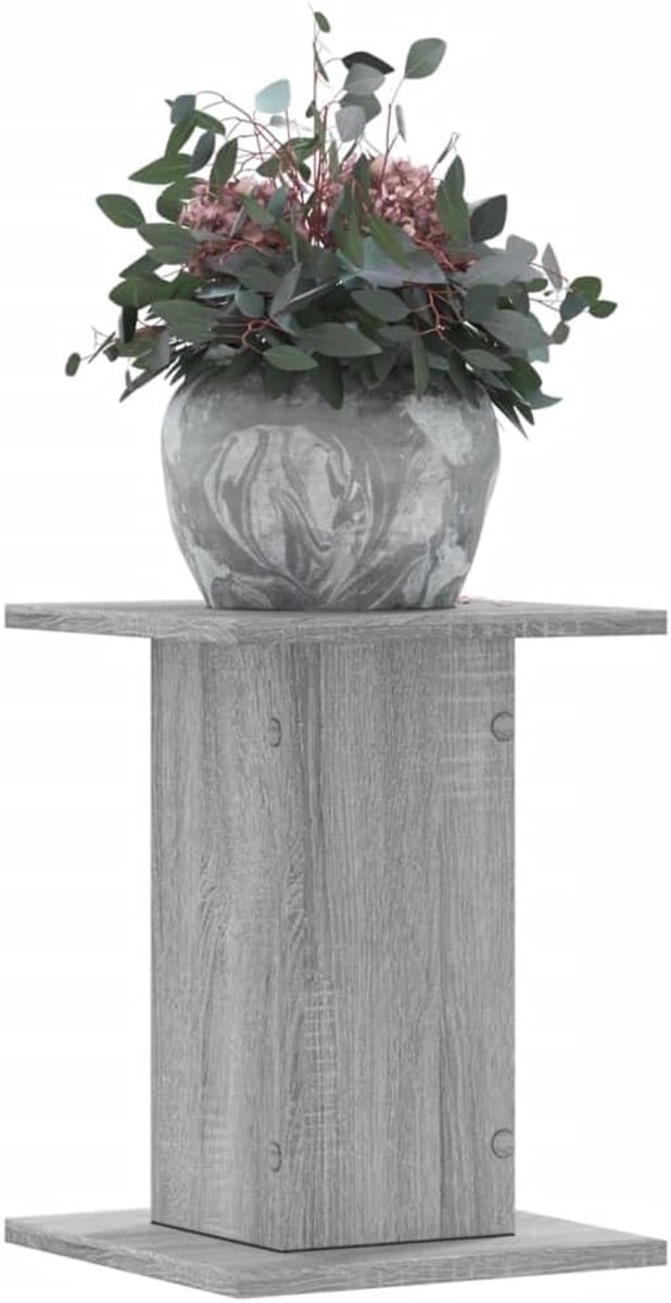 2 stuks, grijs Sonoma, 30 x 30 x 40 cm, houtmateriaal, stabiele plantenrekken, klein met holle constructie, robuust oppervlak voor bloempotten en decoratie, duurzaam
