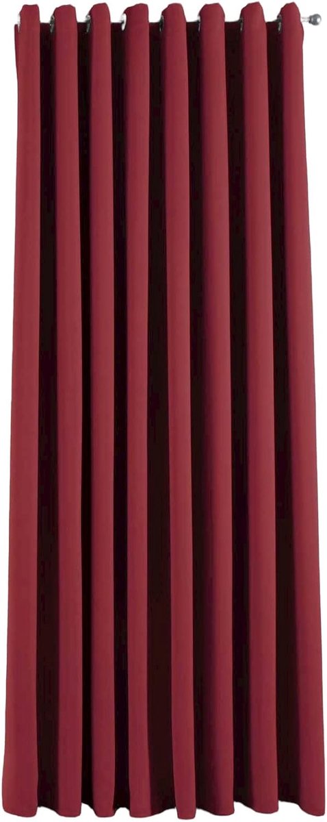 Ondoorzichtig "NewYork" 201920600, 1 stuks thermo-gordijn, verduisteringsgordijn, verduisteringsgordijn, met inslagringen, geluidsisolerend, Öko-Tex-standaard, bordeaux