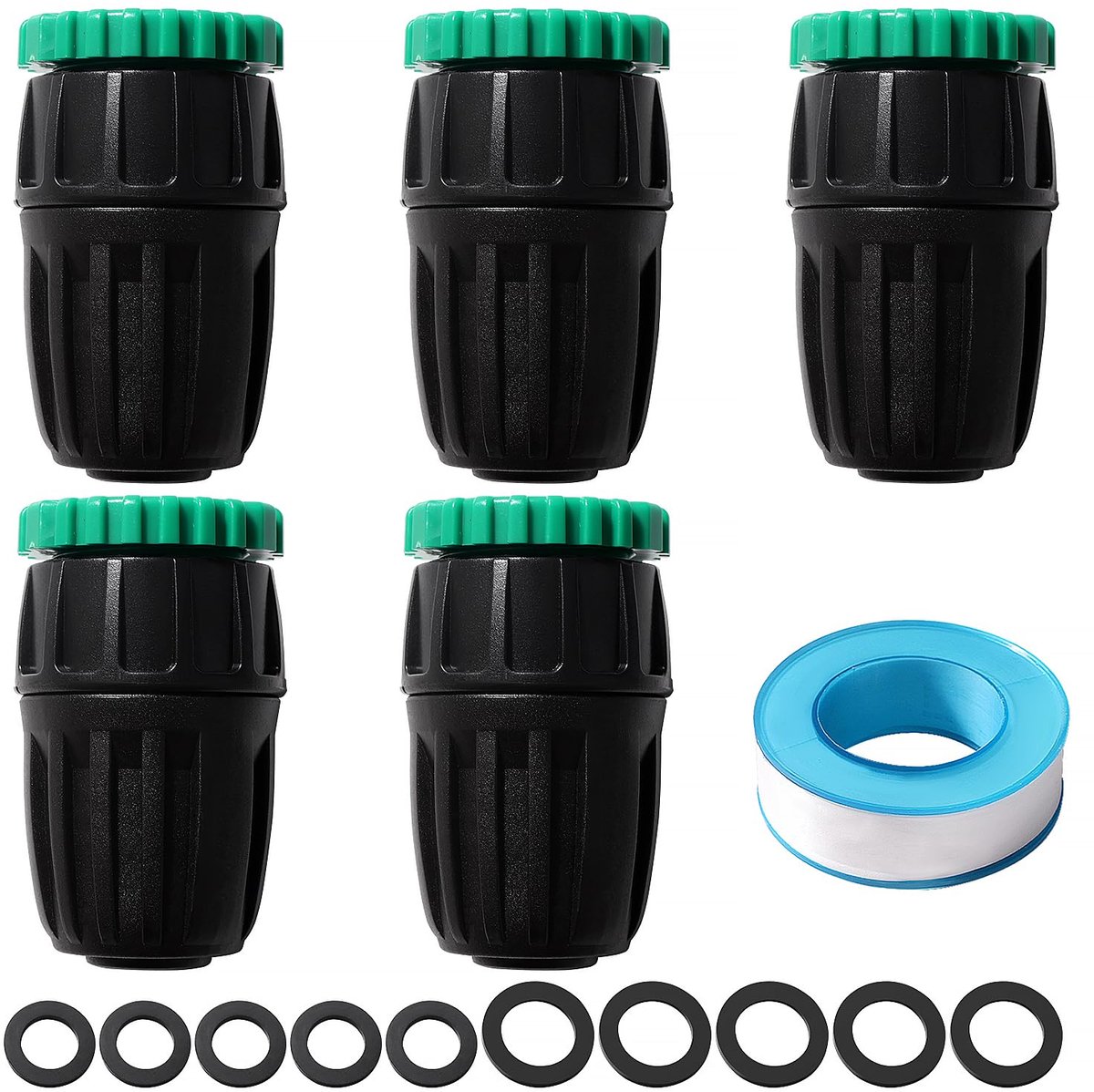 5 Stuks G1/2 G3/4 tot 15/20 mm Druppelirrigatieslangconnector, Micro Irrigatie Adapter met Slotgesp, landbouwirrigatiefittingen, voor Gazons, Tuinen, Boerderijen