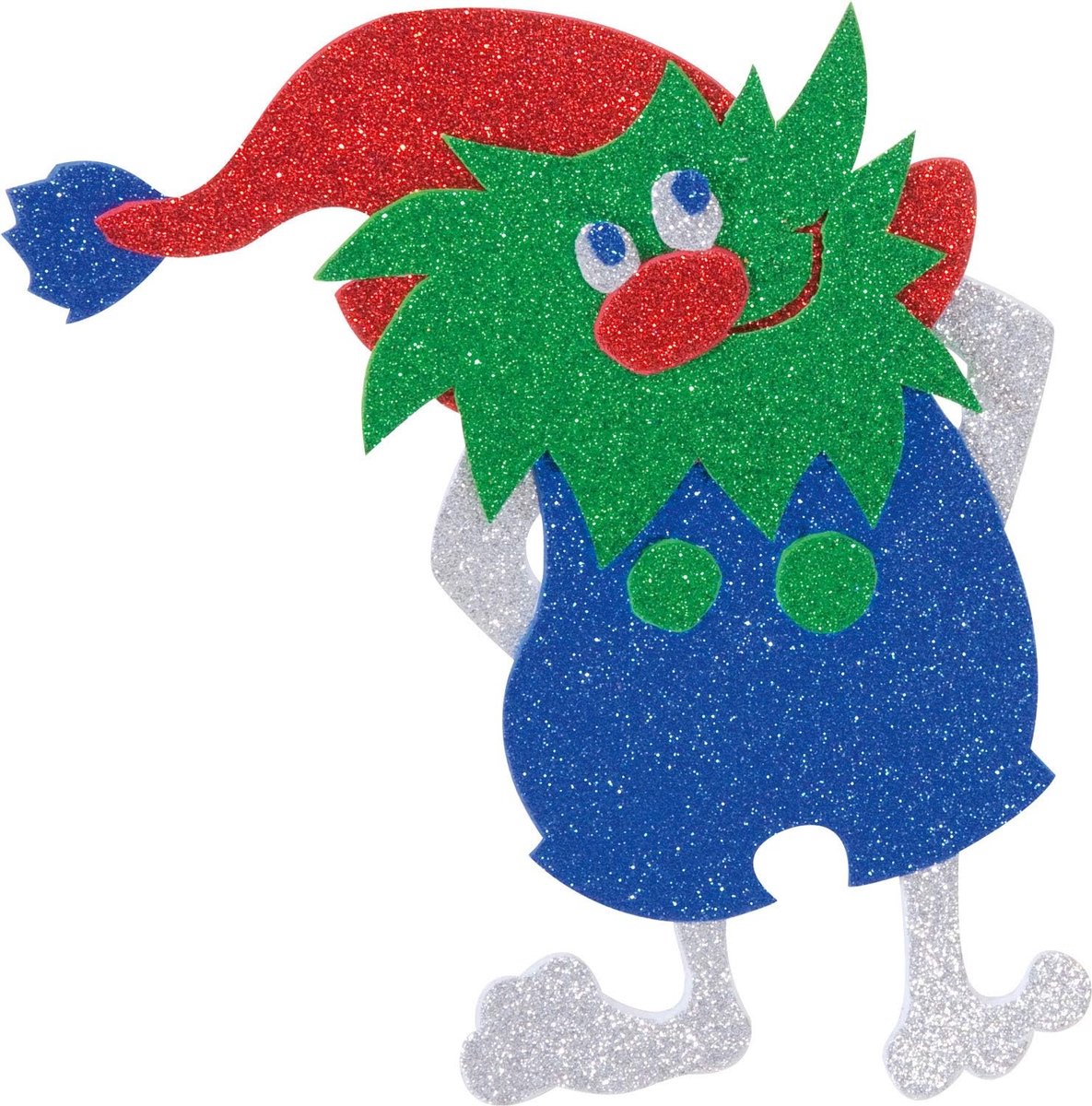 Folia 231958 Glitter-schuimrubber II eenzijdig zelfklevend, 5 vellen in dennengroen, elk 20 x 29 cm groot, ca. 2 mm dik, voor het versieren, knutselen en maken van stickers
