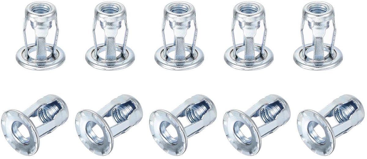 50 stuks vlindermoeren, meervoudige schelpklinknagels, 1/4"-20 bloemblaadjes, koolstofstaal, blinde afwerking voor kunststof, drukbord, hardboard, deuranker, bekleding staal