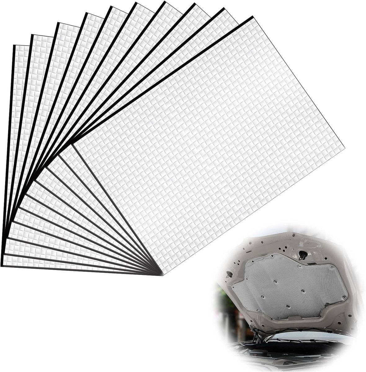 10 stuks isolatiemat - 5 mm - geluidsisolatiemat - zelfklevend - aluminiumbutylplaten - isolatiemat - geluidsisolatie - auto-geluidsisolatie voor geluidsisolatie - anti-vibratie en geluidsisolatie