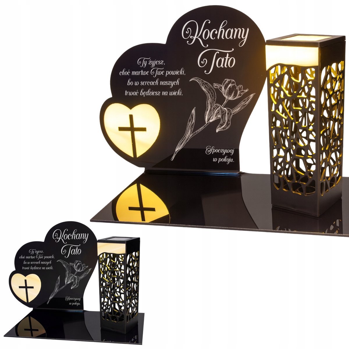 Merkloze Zonne-lantaarn Grafdecoratie met LED - Duurzaam & Weerbestendig