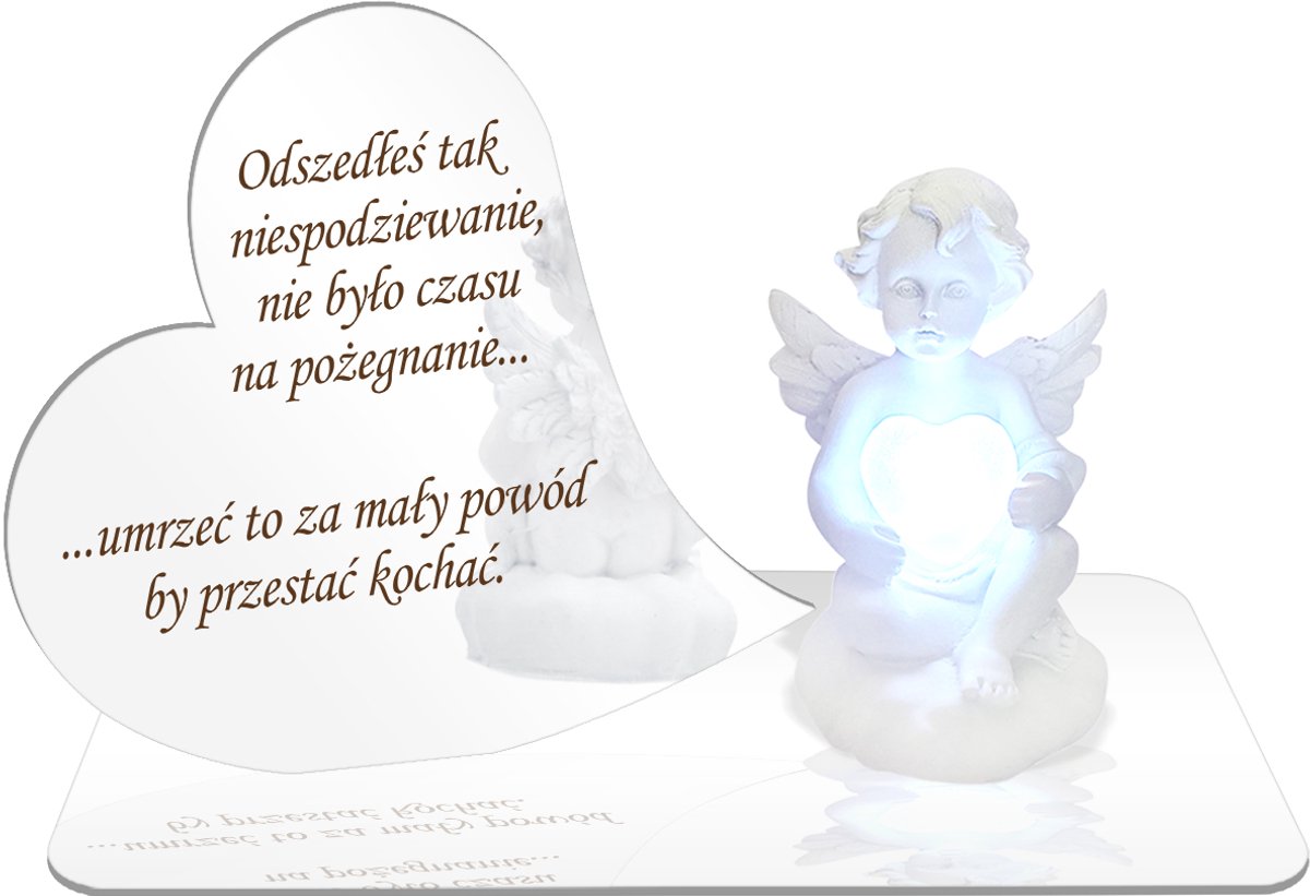 Merkloze LED Graf Angeltje met Kleurwisselend Hart - Grafdecoratie